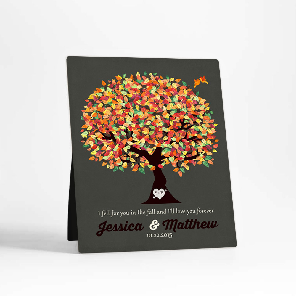 Single image of Orange Autumn Tree anniversary  Desktop Plaque