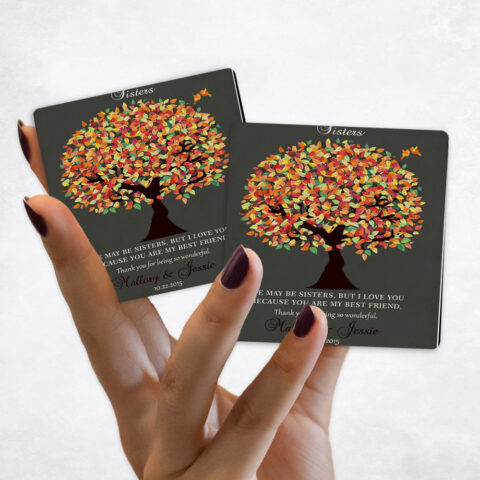 wedding Orange Autumn Tree Distressed Magnet Set MAG-1191