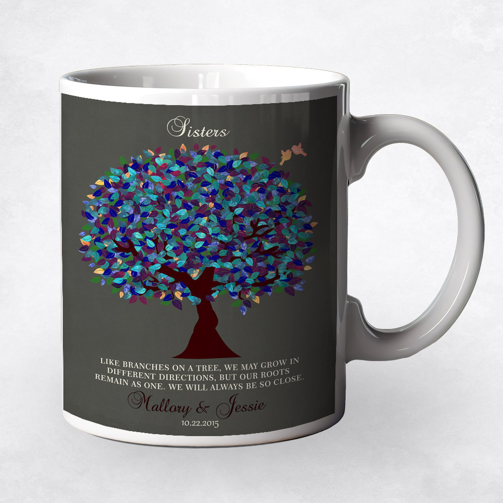 Closeup image of Peacock Tree  wedding Coffee Mug M-1192