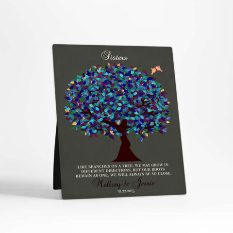 Peacock Tree wedding  Desktop Plaque Gift for sister D-1192