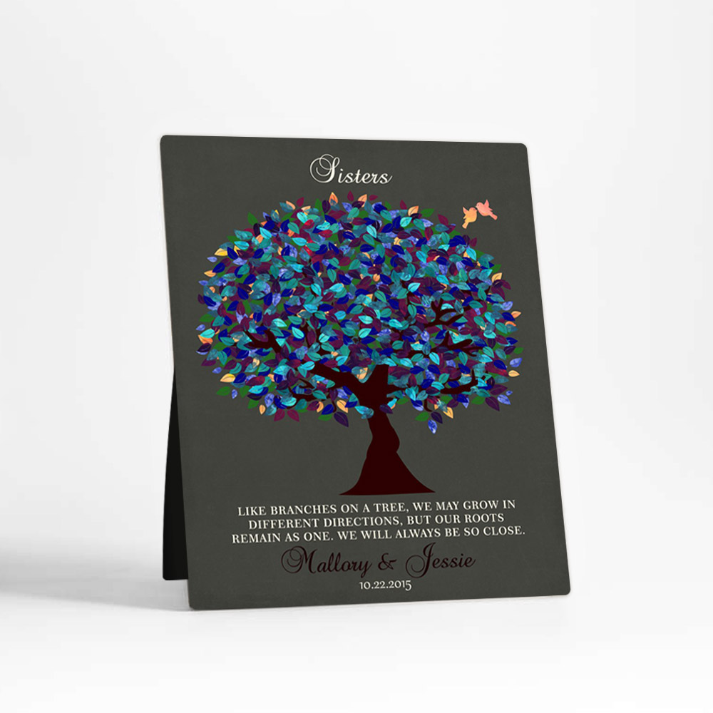 Single image of Peacock Tree wedding  Desktop Plaque