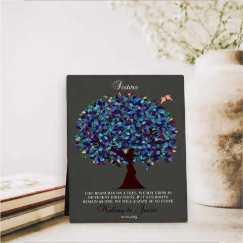 Peacock Tree wedding  Desktop Plaque Gift for sister D-1192