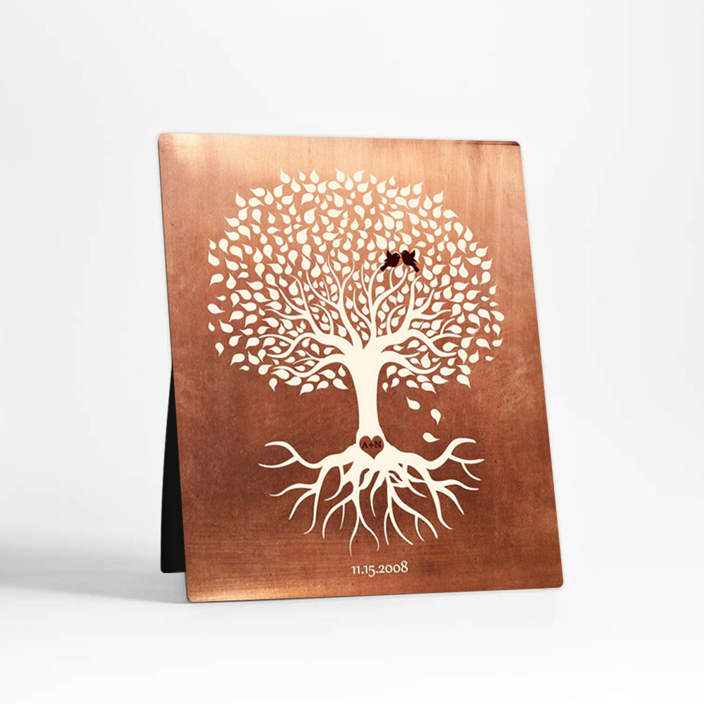 Single image of Tree With Roots 7th anniversary Copper Desktop Plaque