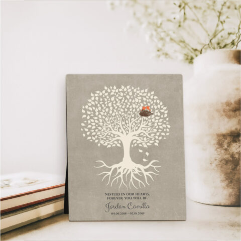 Rooted Tree Loss of Baby  Desktop Plaque Gift for bereaved parents D-1197