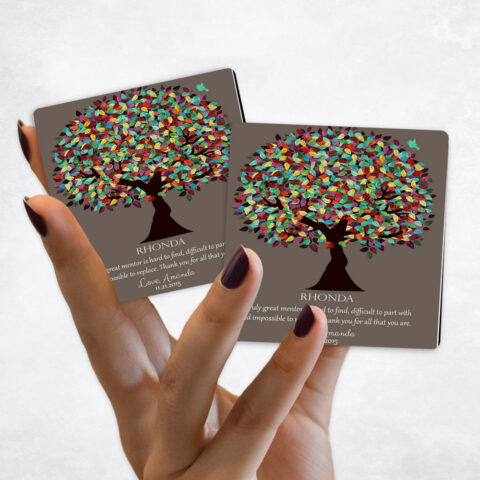 Leadership Appreciation Colorful Spring Tree on Taupe Magnet Set MAG-1201