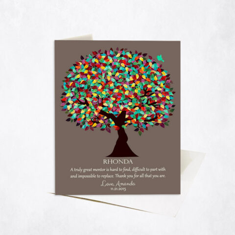 Colorful Spring Mentor Appreciation Tree Quote Leadership Appreciation Stationery Card-1201