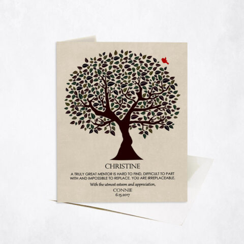 Dark Olive Doctor Appreciation Tree Quote Leadership Appreciation Stationery Card-1202