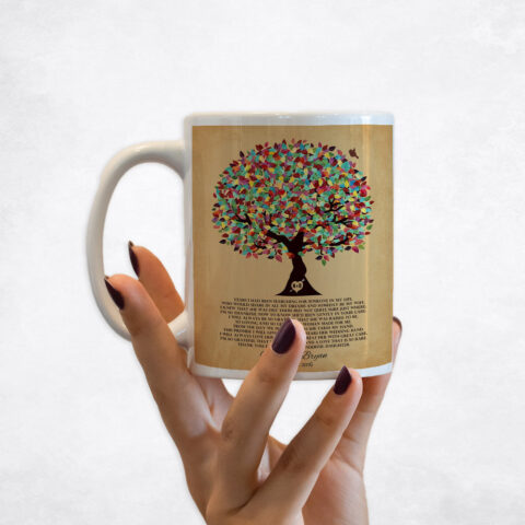 Colorful Tree on Gold wedding Coffee Mug M-1204