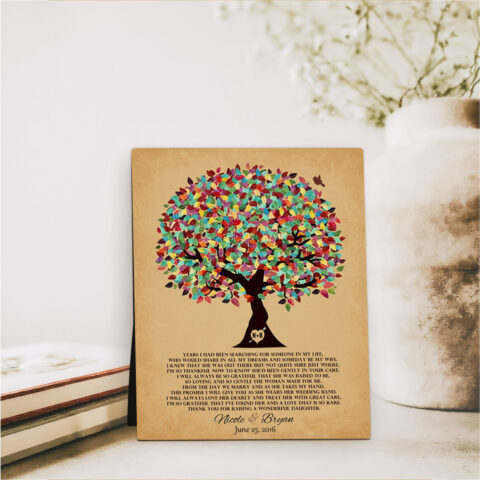 Summer Tree wedding  Desktop Plaque Gift for mother of the bride D-1204