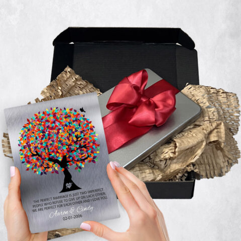 10th anniversary Gift Delivery for couple, husband or wife Spring Tree Tin  Plaque TOY-1208