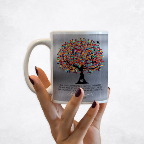 Colorful Spring Tree Tin 10th anniversary Coffee Mug M-1208