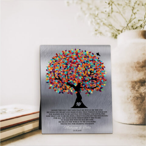 Spring Tree wedding Tin Desktop Plaque Gift for mother of the groom D-1209