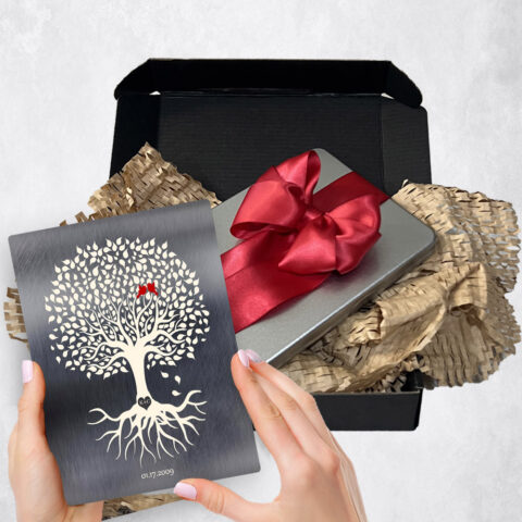 10th anniversary Gift Delivery for couple, husband or wife Rooted Tree Tin  Plaque TOY-1210