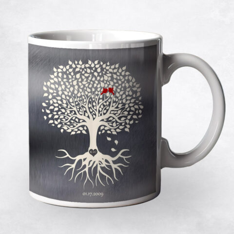 Minimalist Commemoration Tree Tin 10th anniversary Coffee Mug M-1210