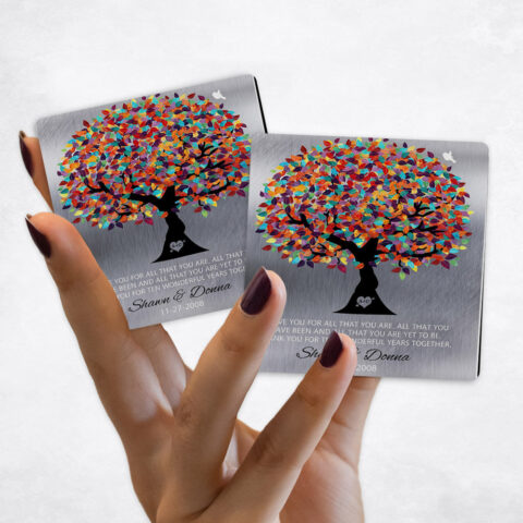 10th anniversary Colorful Spring Tree on Tin Magnet Set MAG-1211