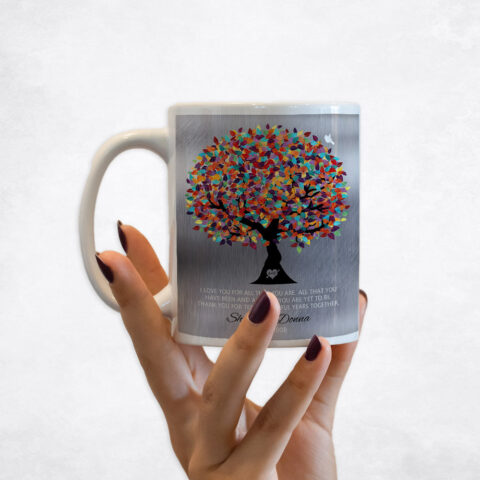 Colorful Spring Tree Tin 10th anniversary Coffee Mug M-1211