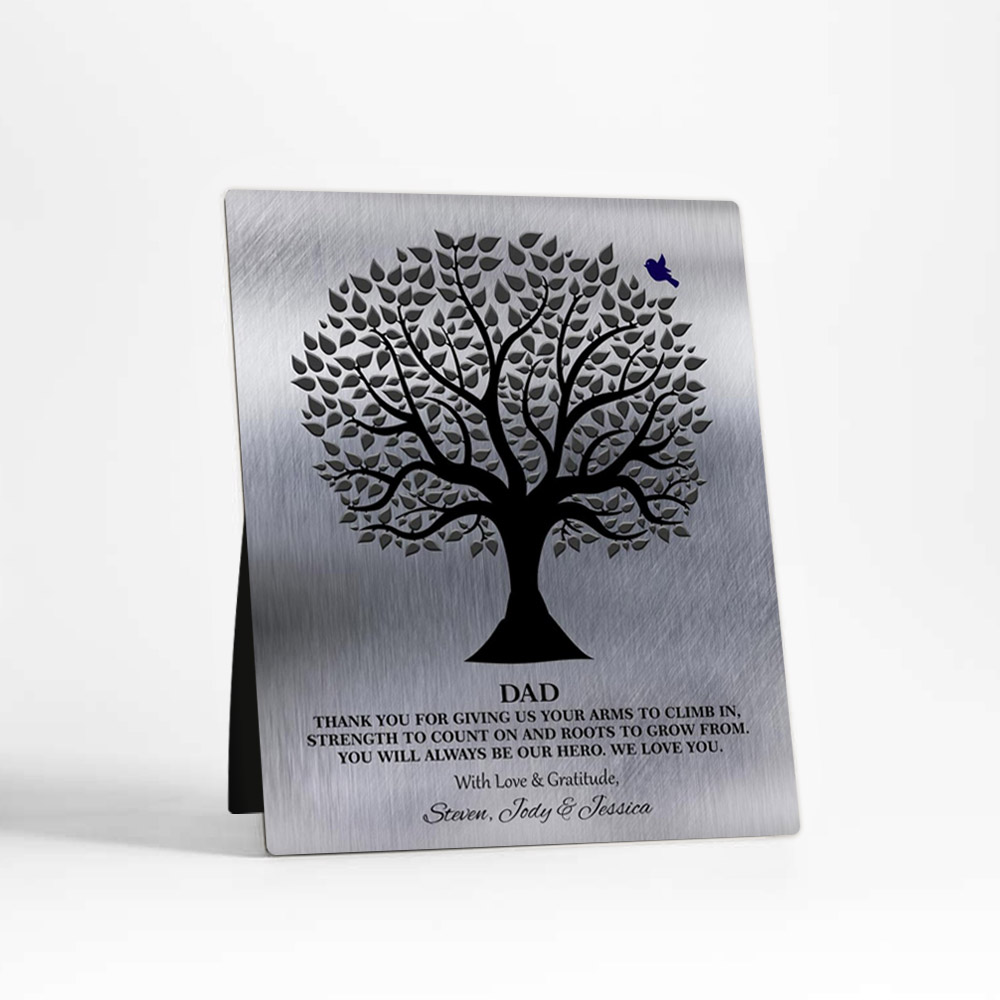 Single image of Silhouette Tree Father's Day Tin Desktop Plaque