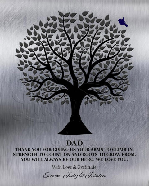 Thank You Gift To Dad Our Hero Father’s Day Birthday Gift For Dad From Kids Family Tree #1215