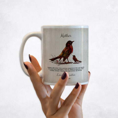 Watercolor Robin Birds Mother’s Day Coffee Mug M-1218