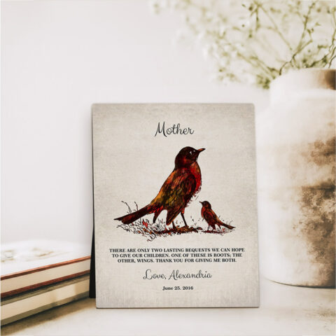 Watercolor Birds Mother’s Day  Desktop Plaque Gift for mom D-1218