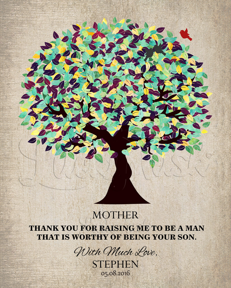 Green Mother Appreciation Tree Quote From Son Distressed Canvas Mother's Day Wall Plaque LTC-1220