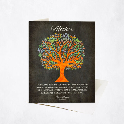 Artful Mother Tree Poem From Daughter Mother’s Day Stationery Card-1222