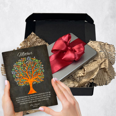 Mother’s Day Gift Delivery for mom Colorful Silhouette Tree  Plaque TOY-1222