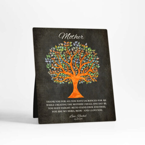 Colorful Silhouette Tree Mother’s Day  Desktop Plaque Gift for mom D-1222