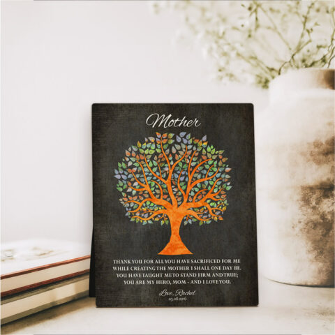 Colorful Silhouette Tree Mother’s Day  Desktop Plaque Gift for mom D-1222