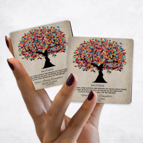 Mother’s Day Colorful Tree Distressed Canvas Magnet Set MAG-1223