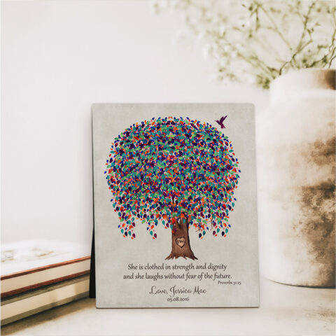 Watercolor Willow Tree Mother’s Day  Desktop Plaque Gift for mom D-1227