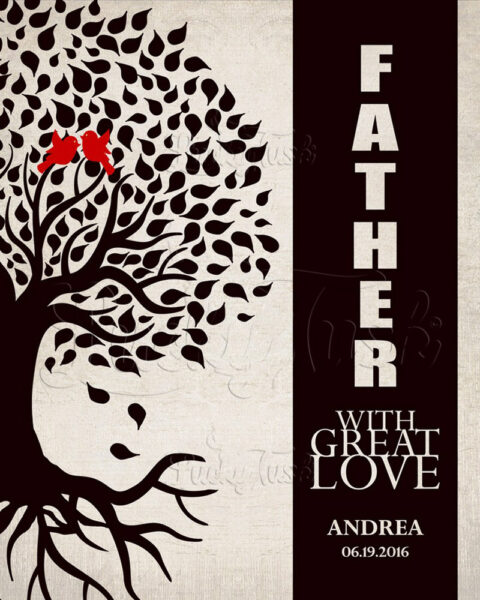 Father With Great Love Personalized Birds Family Tree Gift For Father’s Day Thank You Dad #1228