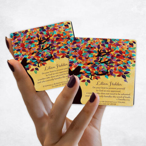 teacher appreciation Colorful Spring Tree on Gold Magnet Set MAG-1231