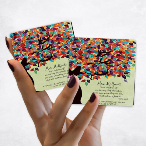 teacher appreciation Colorful Spring Tree on Green Magnet Set MAG-1232