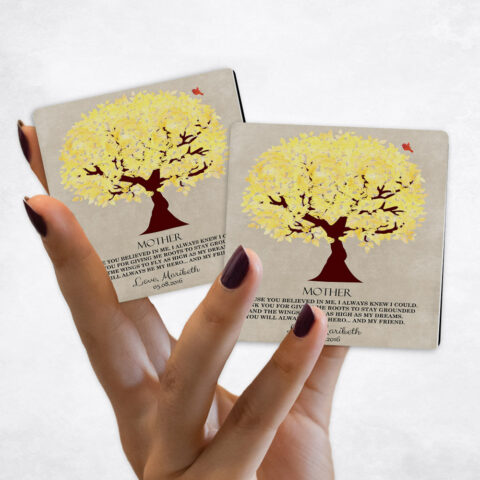 Mother’s Day Yellow Tree on Stone Magnet Set MAG-1240