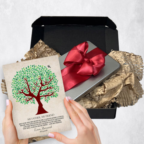 Father’s Day Gift Delivery for father Green Olive Tree  Plaque TOY-1244