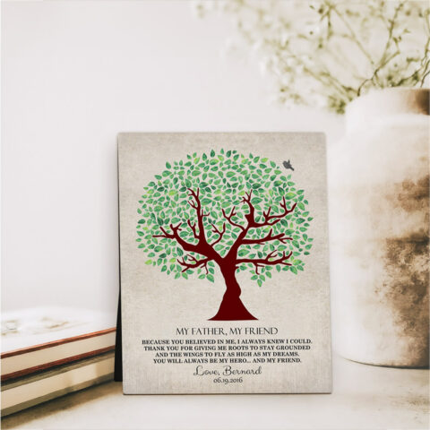 Green Olive Tree Father’s Day  Desktop Plaque Gift for father D-1244