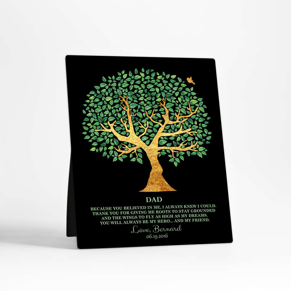 Single image of Green Olive Tree Father's Day  Desktop Plaque