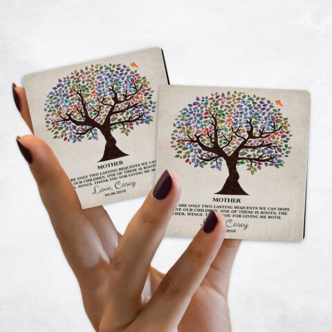 Mother’s Day Colorful Olive Tree Distressed Canvas Magnet Set MAG-1247