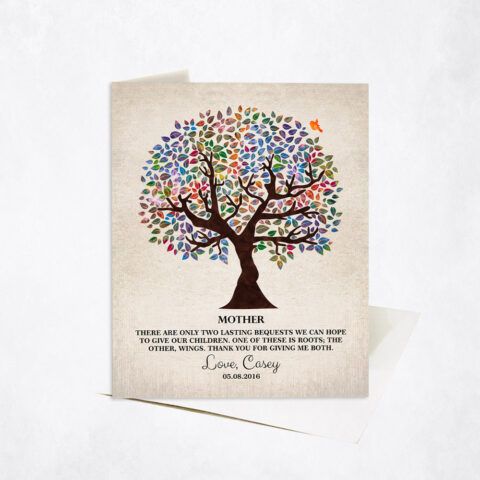 Colorful Mother Olive Tree Parenting Quote Mother’s Day Stationery Card-1247