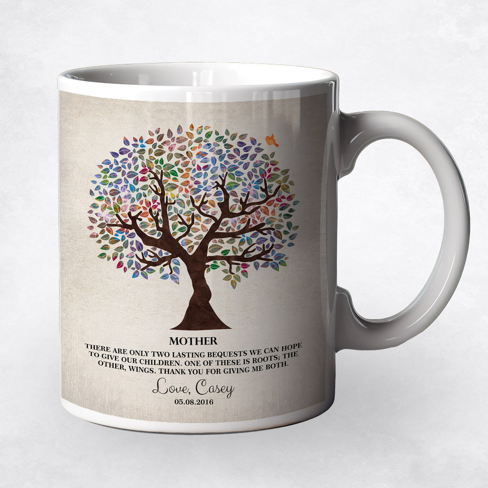 Closeup image of Colorful Olive Tree  Mother's Day Coffee Mug M-1247