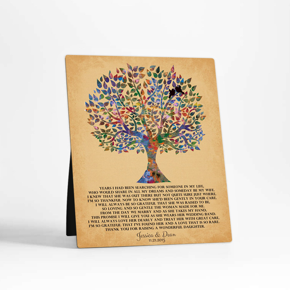 Single image of Watercolor Tree wedding  Desktop Plaque