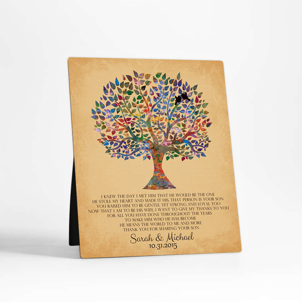 Single image of Watercolor Tree wedding  Desktop Plaque