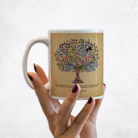 Watercolor Wedding Tree on Gold wedding Coffee Mug M-1260