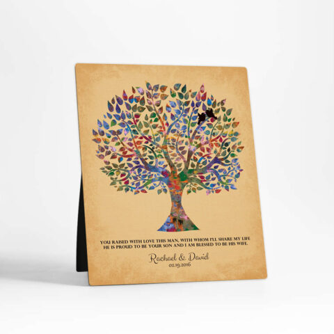 Watercolor Tree wedding  Desktop Plaque Gift for mother of the groom D-1260