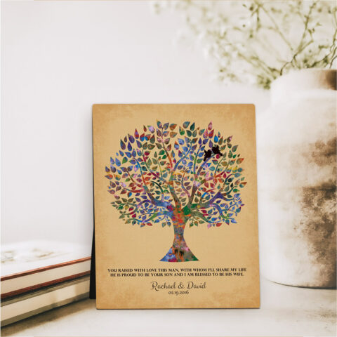 Watercolor Tree wedding  Desktop Plaque Gift for mother of the groom D-1260