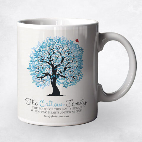 Blue Owl Tree anniversary Coffee Mug M-1264