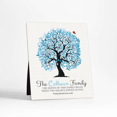 Owl Tree anniversary  Desktop Plaque Gift for couple D-1264