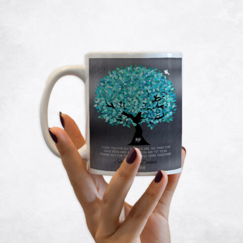 Turquoise Canopy Tree Tin 10th anniversary Coffee Mug M-1265