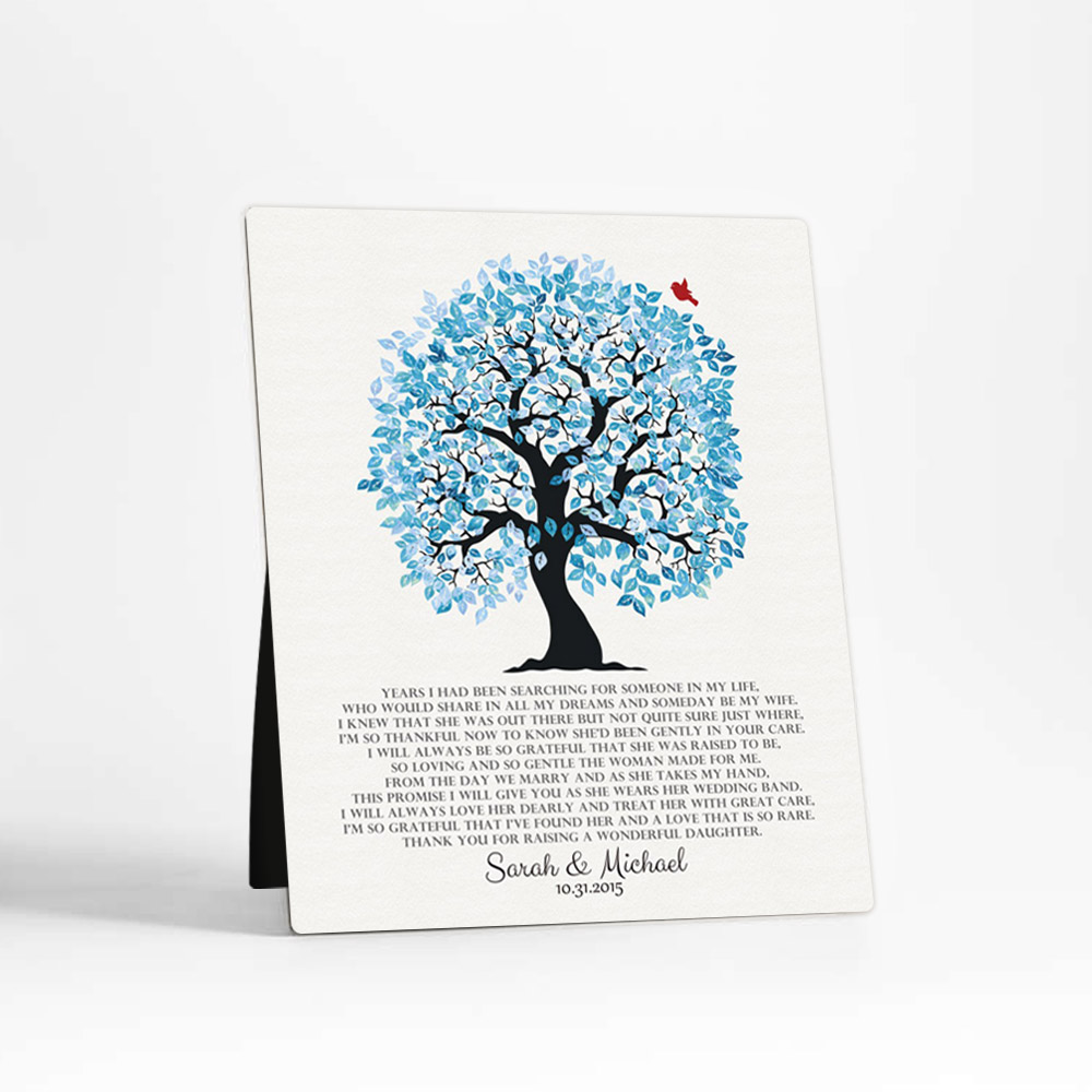 Single image of Blue Owl Tree wedding  Desktop Plaque